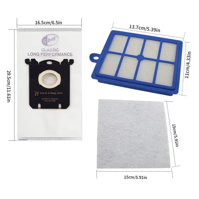 Le filtre Hepa et le sac à poussière pour le sac en S sont applicés aux accessoires d'aspirateur Electrolux Philips