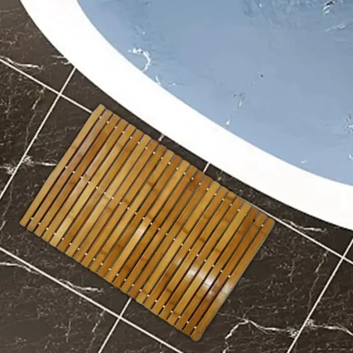 Tapis de bain en bois de bambou naturel