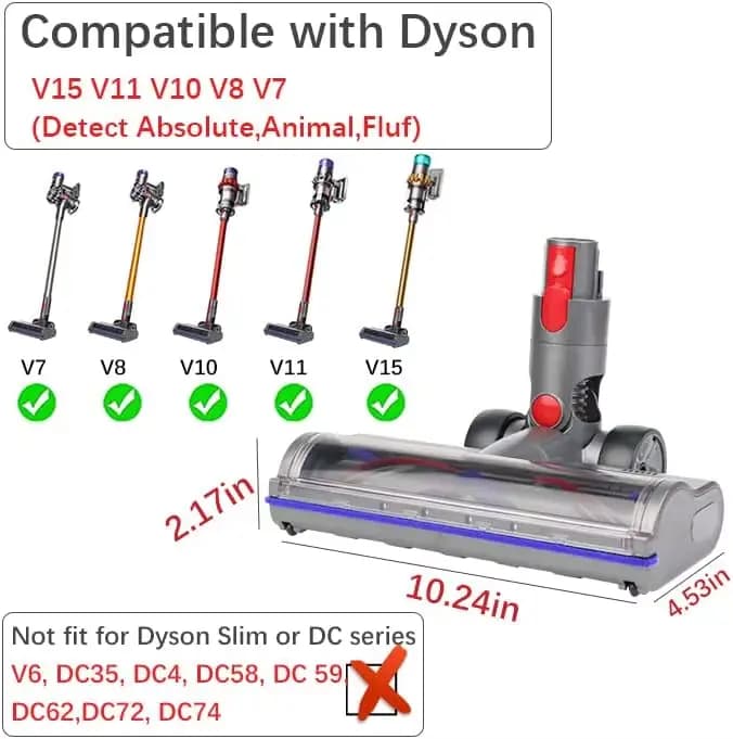 Tête de moteur d'aspirateur adaptée aux modèles absolus d'animaux Dyson V7 V8 V10 V11 V15 SV10 SV12 SV14