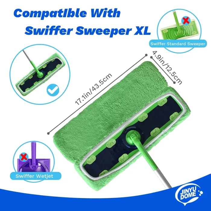 JINYUDOME Tampons de serpillière en microfibre pour balai Swiffer XL