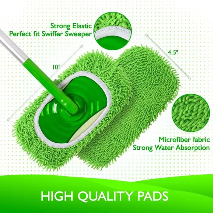 Paquet de 2 chiffons de balayage sec réutilisables tampons de vadrouille humide en microfibre compatibles avec le