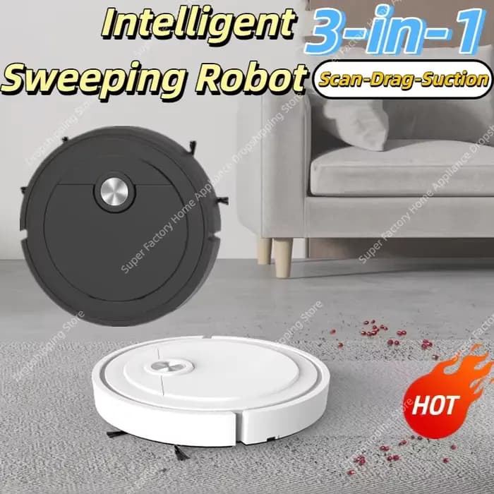 Robot de nettoyage intelligent 3-en-1 : balayage