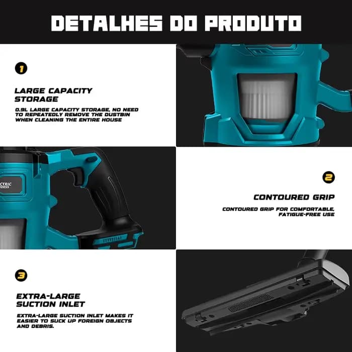 Makita – aspirateur électrique sans fil 16000pa