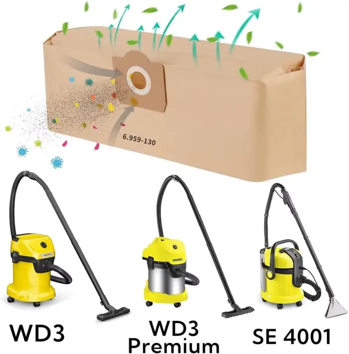 Sacs d'aspirateur pour Karcher WD3