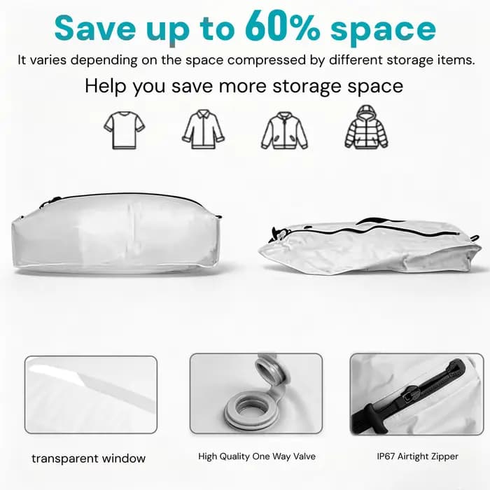 Sacs de compression sous vide 17L pour le voyage