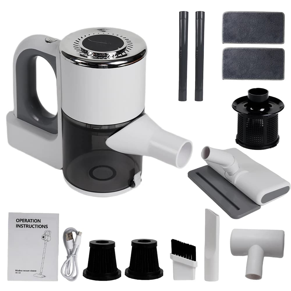 Aspirateur à main sans fil 3 en 1, aspiration puissante 15000Pa, 3 niveaux d'aspiration, nettoyeur d