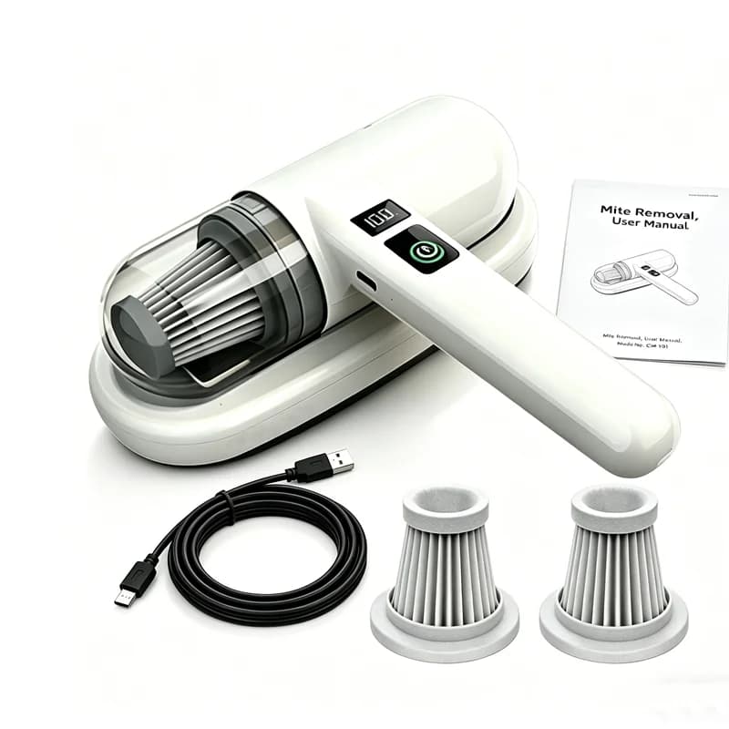 Aspirateur anti-acariens sans fil pour literie domestique, robot portatif pour matelas avec lumière