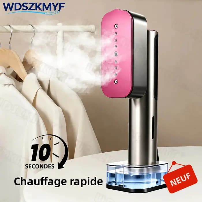 Défroisseur Vapeur Portable 1800W Multifonctionnel à Préchauffage Rapide en 10 Secondes (Prise EU/US) pour Vêtements et Tissus – Idéal Maison et Voyage