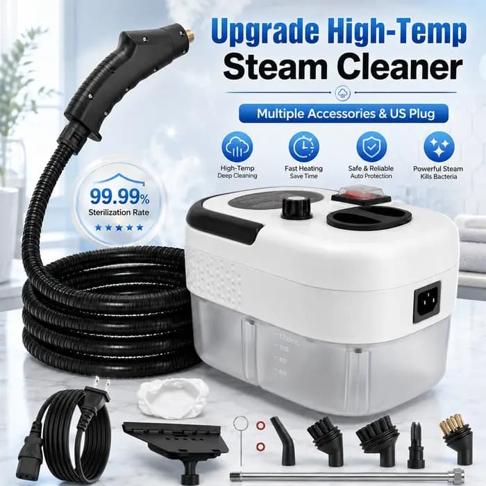 Nettoyeur vapeur haute température EU-2500W 110V, machine de nettoyage vapeur portable avec plusieurs accessoires, prise US