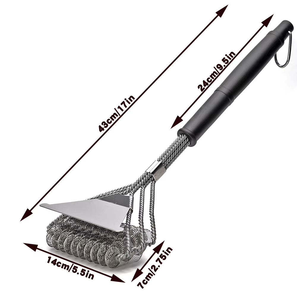 Brosse de gril sûre-brosse de barbecue sans poils-nettoyeur de barbecue en acier inoxydable résistan