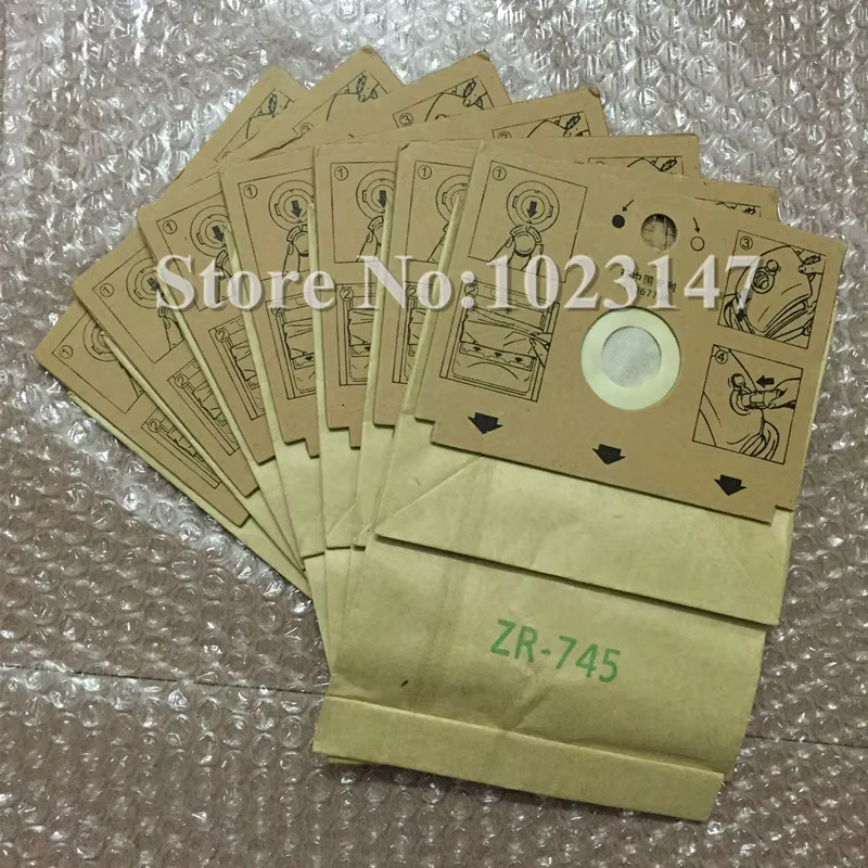 Sacs en papier pour aspirateur Rowenta ZR745, RHousex, Dymbo,RCF122, lot de 7 pièces