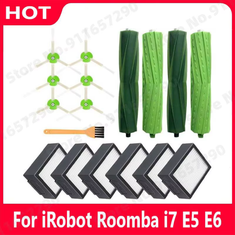 Brosse latérale principale pour iRobot Roomba i7 E5 E6 série I, filtre Hepa, rouleau, pièces de rech