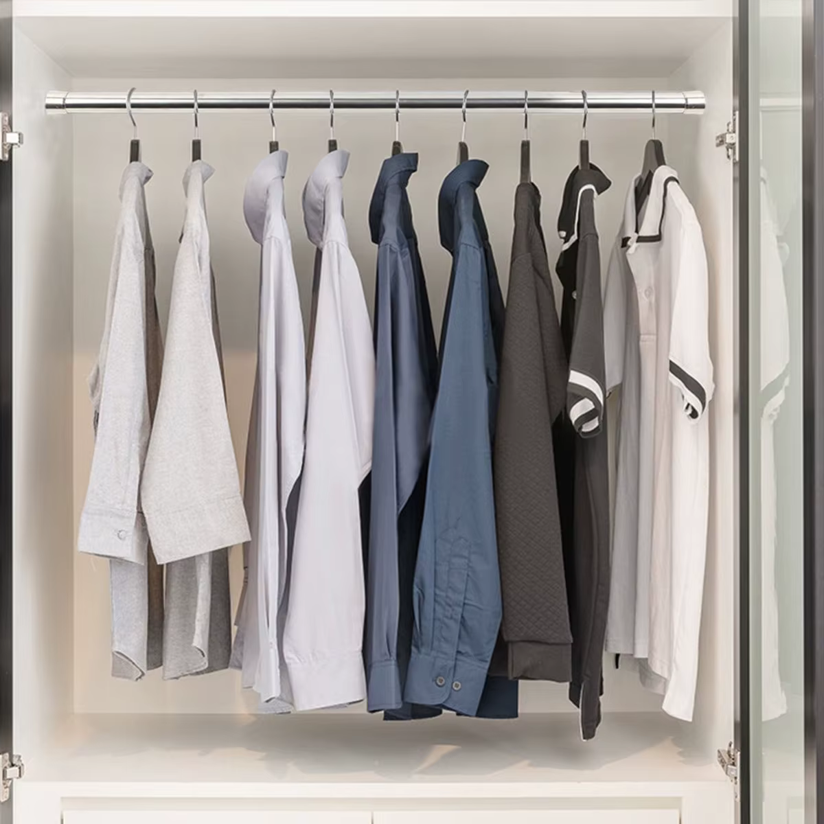 Rail de garde-robe Rail à vêtements extensible 56-100 cm tige à vêtements en acier inoxydable avec d
