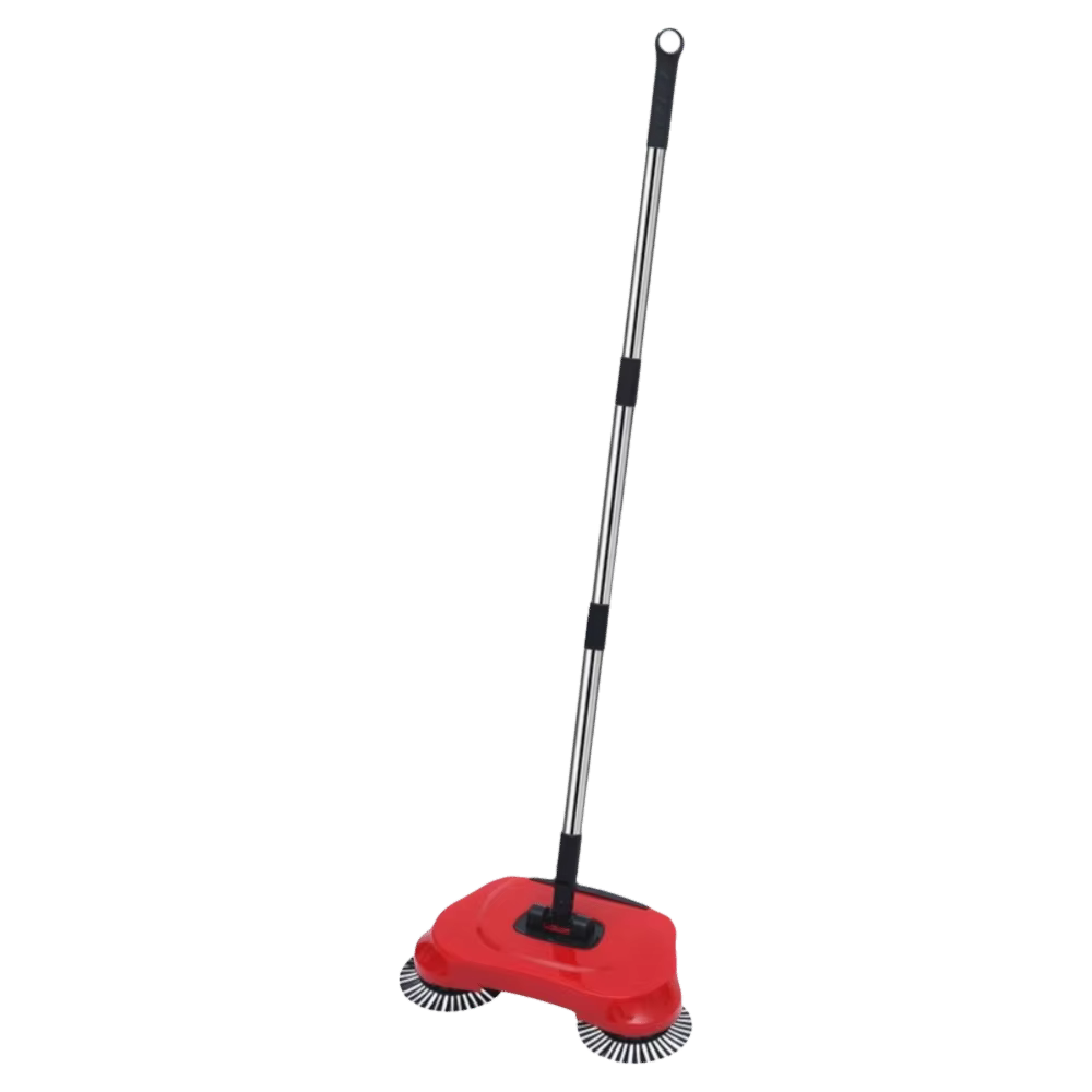 Balai à main réglable 3-en-1 avec poignée en acier inoxydable, aspirateur et balai tout-en-un