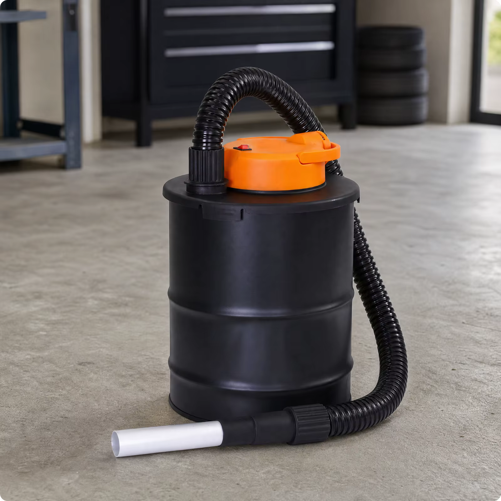 Aspirateur à cendres verticale avec tuyau, haute performance, silencieux et compact pour le nettoyag