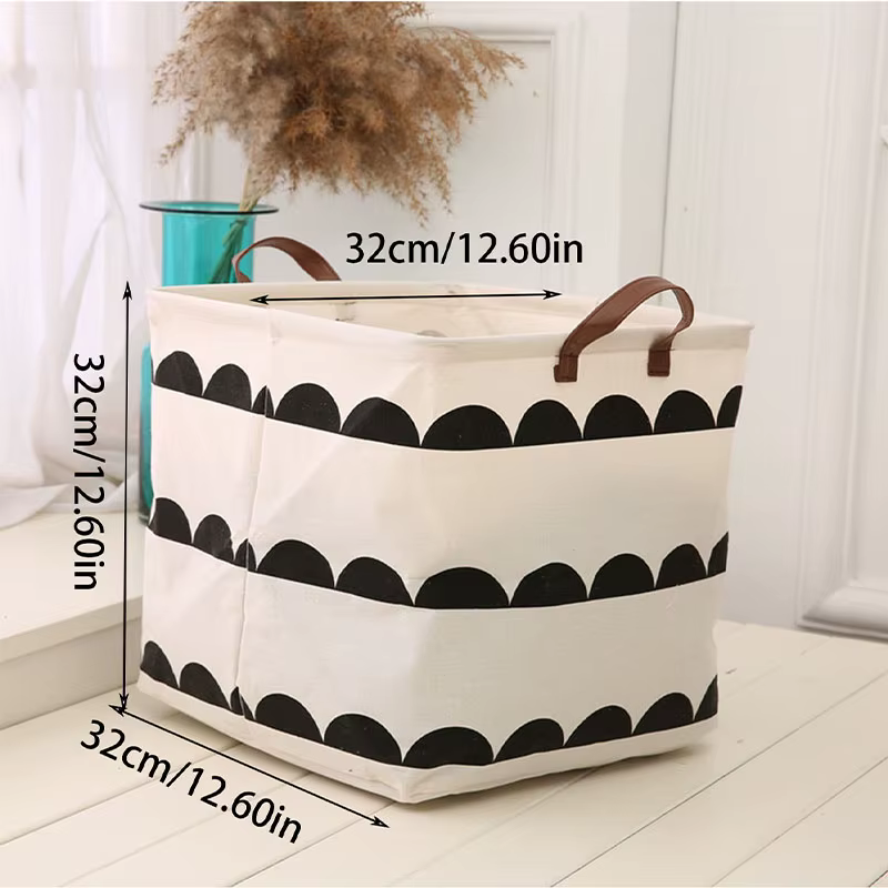 Panier de rangement pliable en tissu pour la maison, coton, lin, vêtements sales, articles divers, b