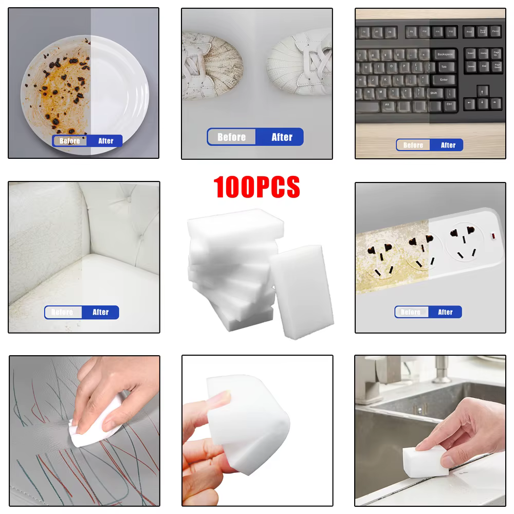 100*60*20mm éponge mélamine éponge magique gomme mélamine éponge nettoyant éponge de nettoyage pour
