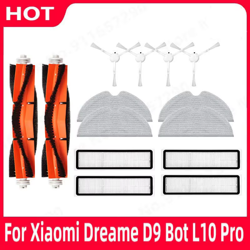 Ensemble d'accessoires pour aspirateur robot Xiaomi Dreame D9 Bot L10 Pro, pièces de rechange, bross