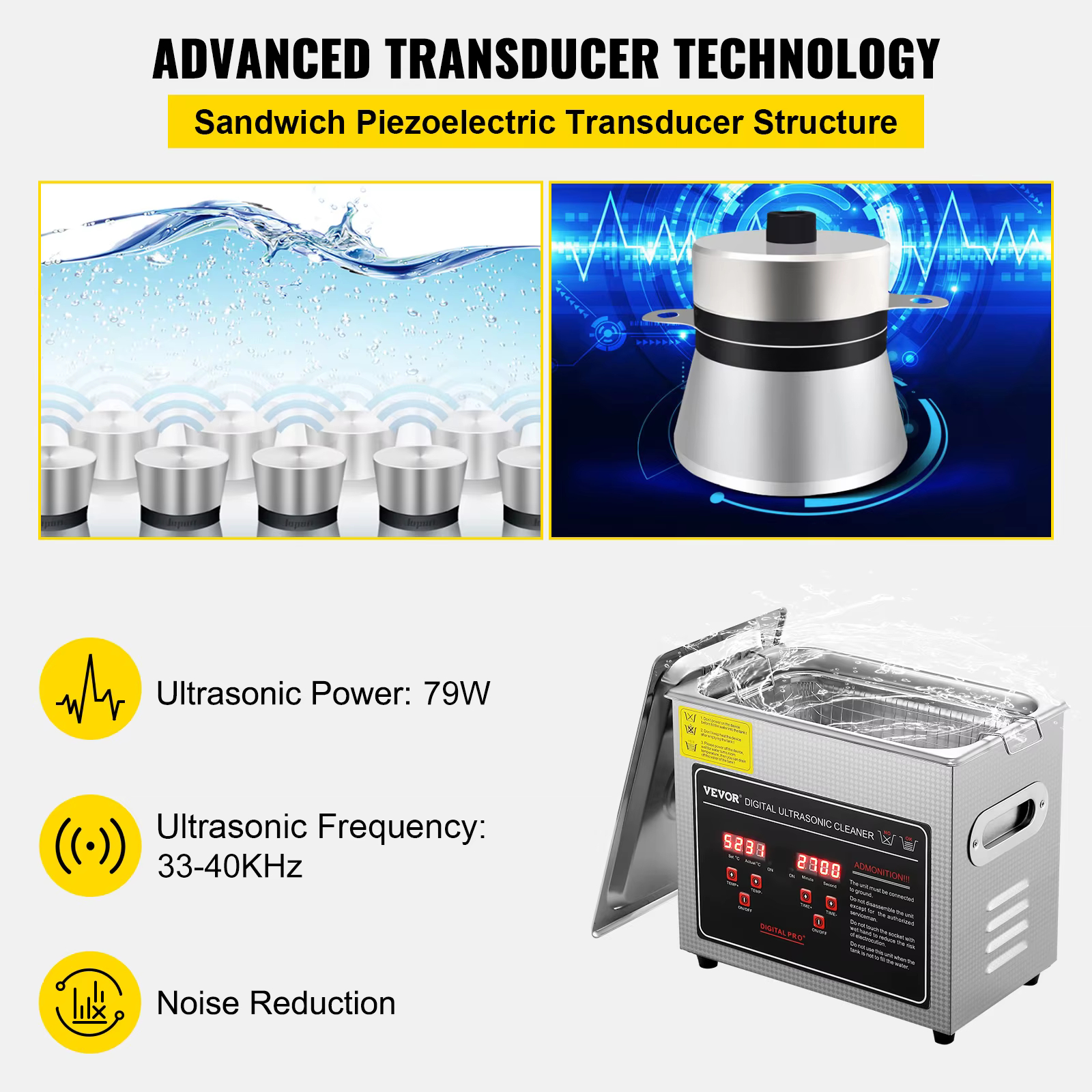 SucceBuy 2L 3L 6L 10L 22L 30L nettoyeur à ultrasons en acier inoxydable Portable nettoyage Machine à
