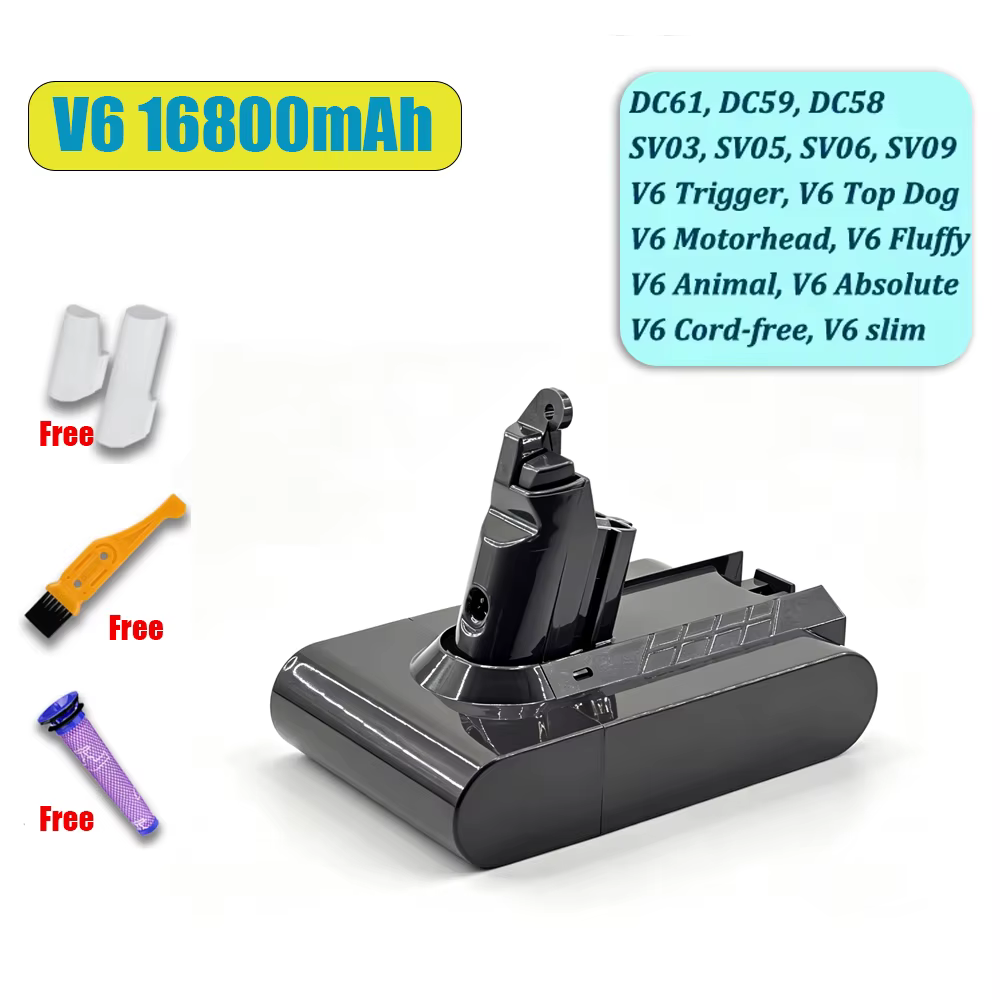 Batterie 21.6V 100% neuve, adaptée aux aspirateurs Dyson V6, série 16,8ah DC58 DC59 SV03 SV04 SV05 S