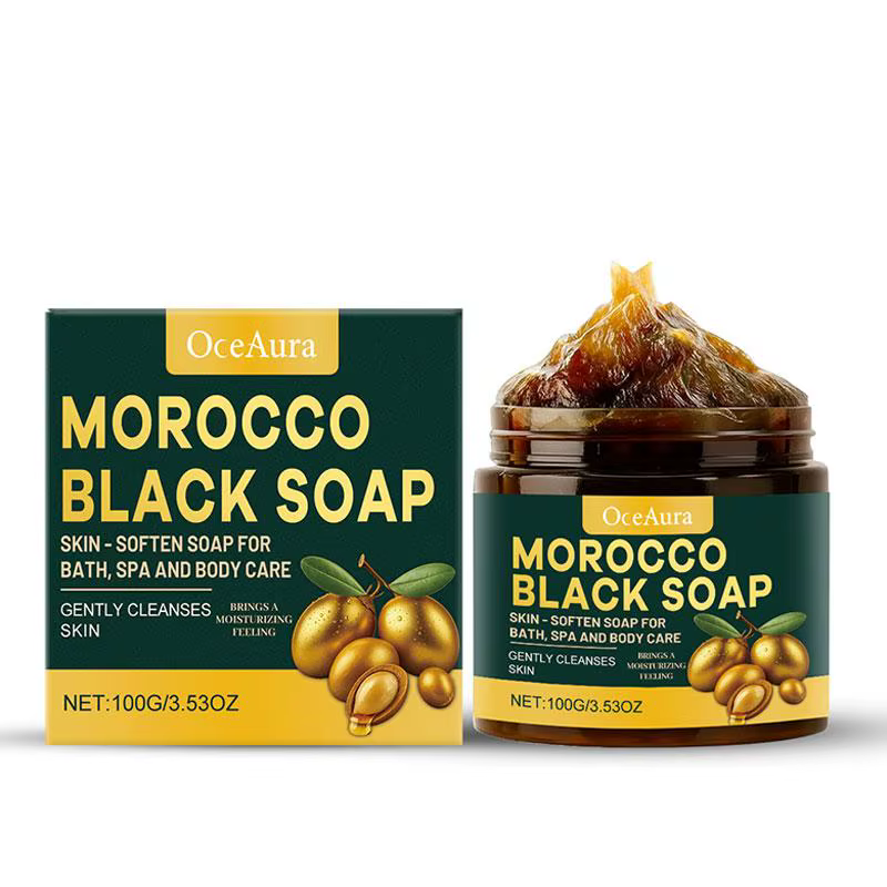 Savon noir marocain, nettoyage en profondeur, soin doux, hydratant, savon pour le corps à l'huile d'
