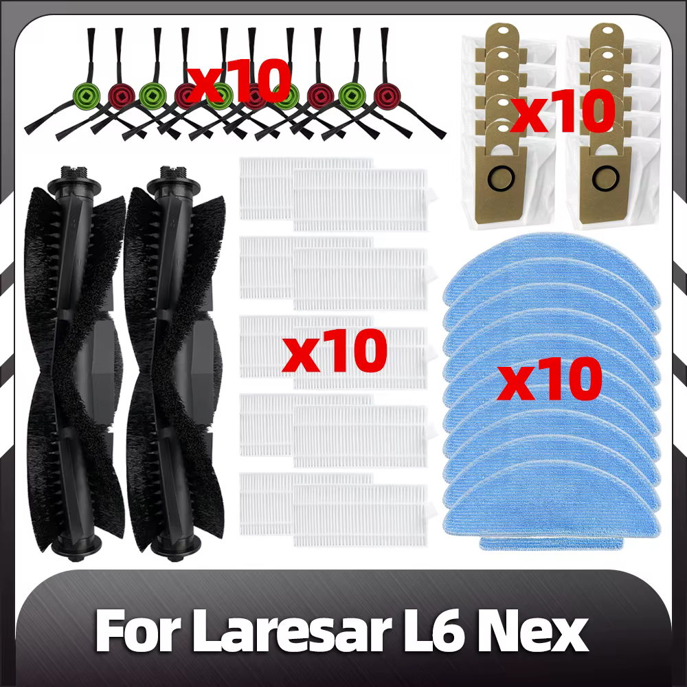 Compatible pour aspirateur Robot Laresar L6 Nex, brosse latérale principale, filtre HEPA, tampons de