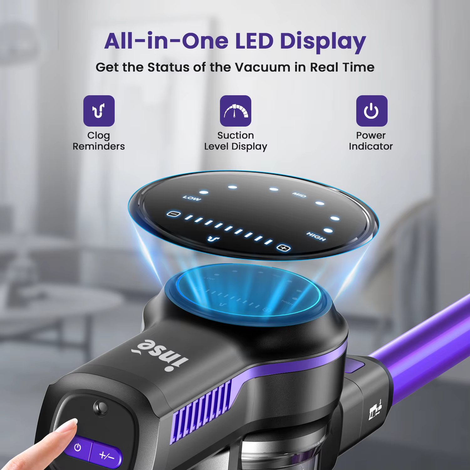 INSE-Aspirateur sans fil S7P, autonomie jusqu'à 45 services, aspirateur balai 6 en 1 pour parquet, p
