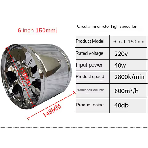6''8'' cuisine toilette ventilateur d'échappement persienne tuyau extracteur mur Air Ventilation pla