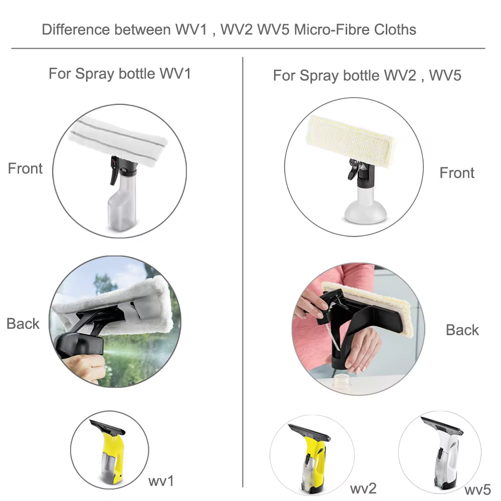 Chiffons de vadrouille en Microfibre pour Karcher WV1 WV50 WV75, Machine de nettoyage de vitres, gra