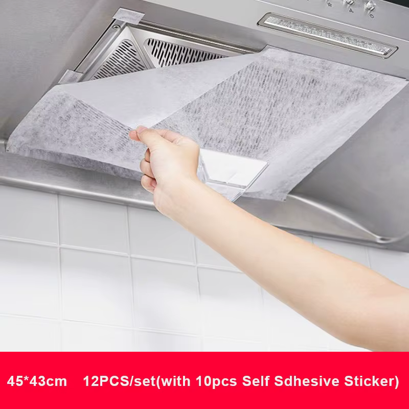 Papier filtre pour hotte de cuisine jetable, 46cm x 5/10M, Non tissé, résistant à l'huile, en coton,