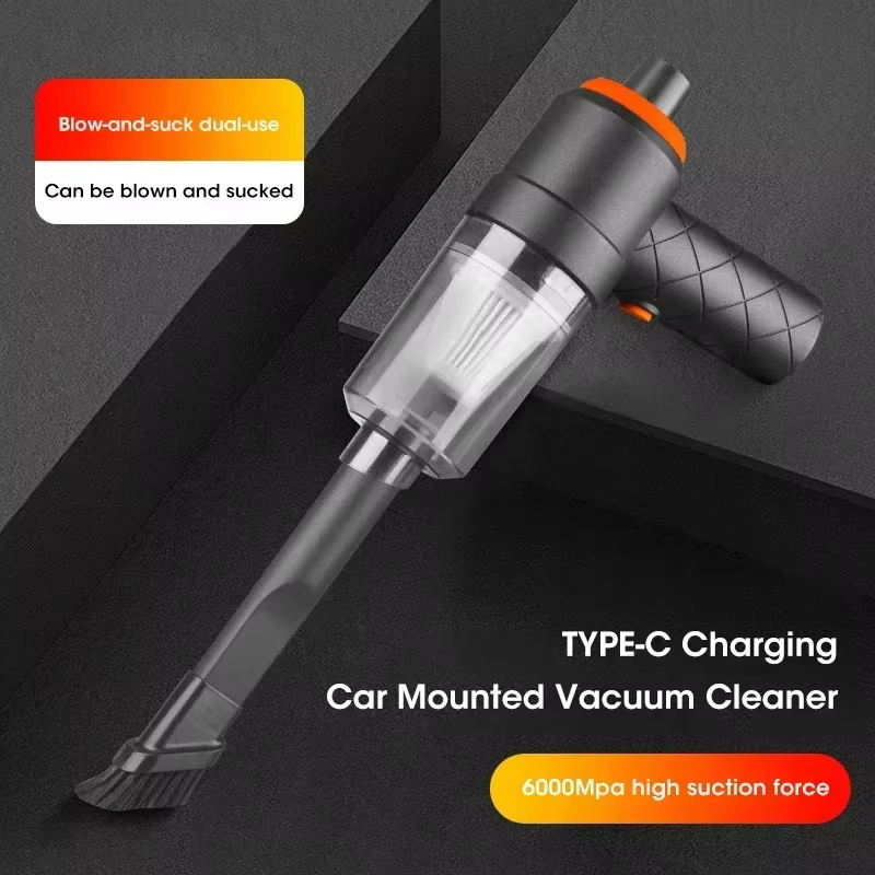 Aspirateur portable pour voiture 6000PA, pompe USB portative, pratique pour la maison, le bureau et 