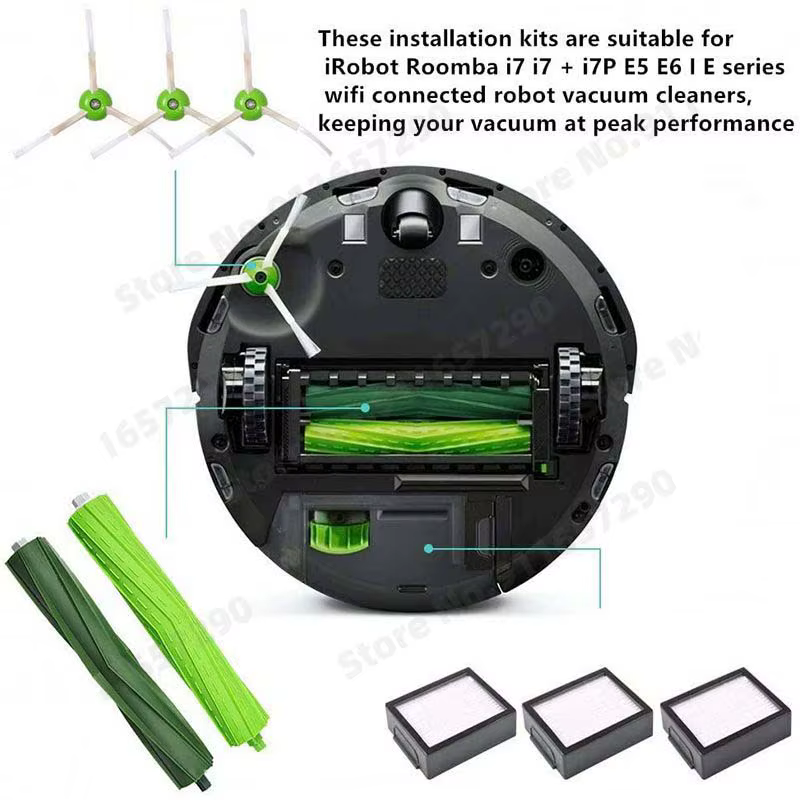 Brosse latérale principale pour iRobot Roomba i7 E5 E6 série I, filtre Hepa, rouleau, pièces de rech