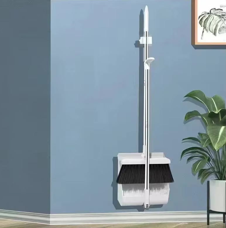 Ensemble de balais et de pelle à poussière pliantes pour la maison, balai rotatif avec brosse à poil