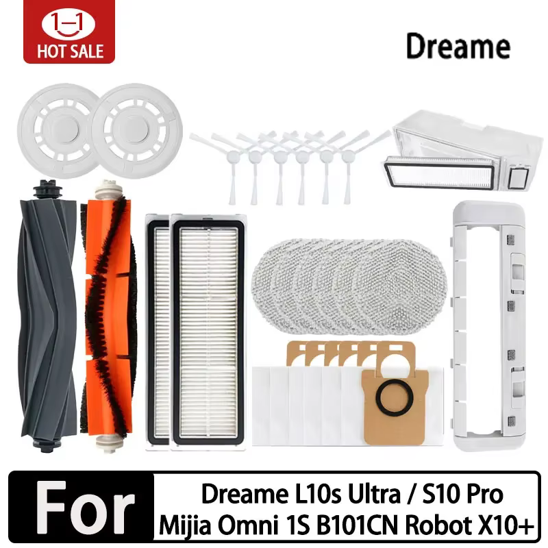 Accessoires pour aspirateur robot Dreame L10s Ultra, L10S Pro, sacs d'aspirateur, filtre de vadrouil