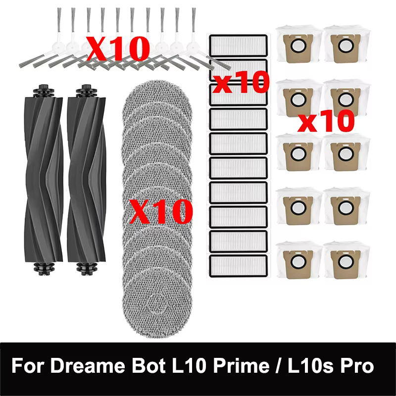 Pièces de rechange pour Dreame Bot L10s Pro, L10s Ultra, S10 Pro, accessoires, brosse latérale princ