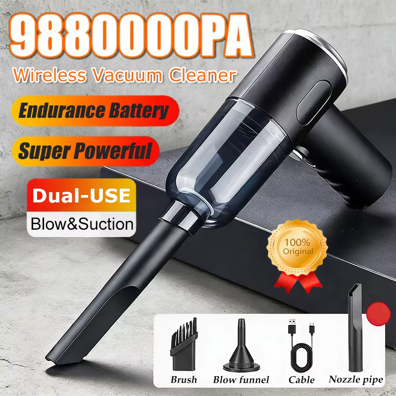 Aspirateur 9880000PA 120W sans fil, super puissant, 2 en 1, humide et sec, double usage, portable, a