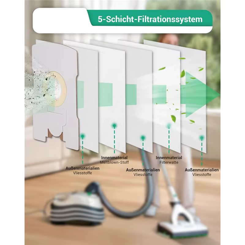 B59B, lot de 10 sacs pour aspirateur, compatibles avec les modèles Vorwerk Kobold VT265, VT270, VT30