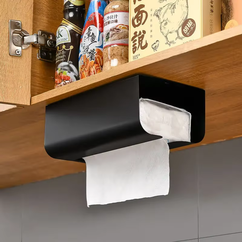 Conteneur de stockage magnétique mural sans poinçonnage, distributeur de sacs poubelles auto-adhésif