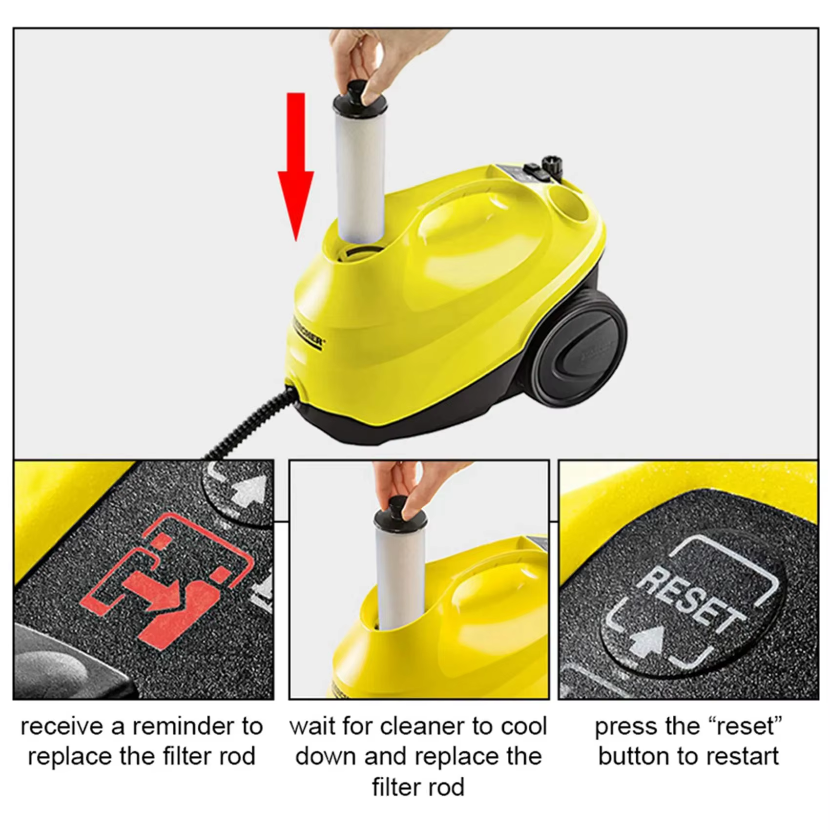 Tige de filtre détartrage pour Karcher SC 2U SC2UP SC3 SC3U SC3UP, pièces de nettoyeur à vapeur vert