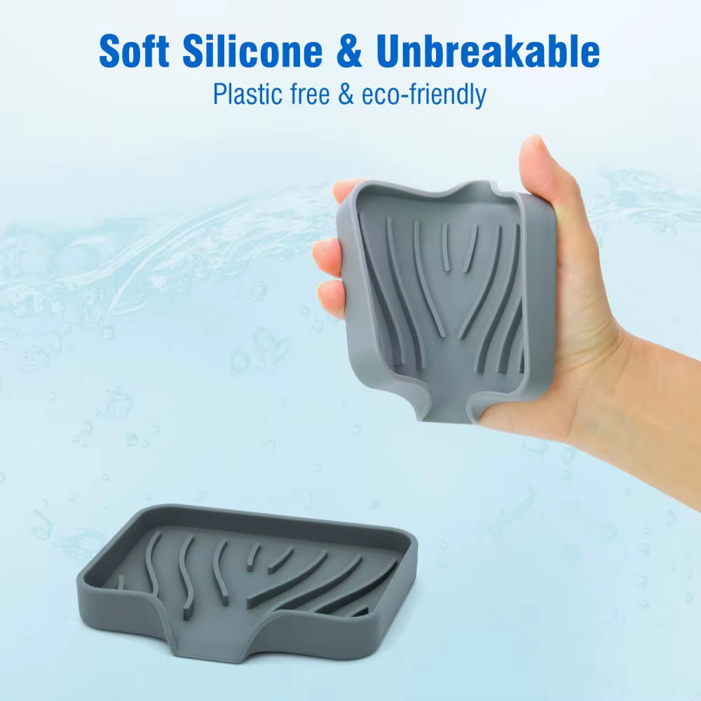 Boîte à savon de vidange en Silicone, 1 paquet, cuisine salle de bains, plateau d'évier antidérapant