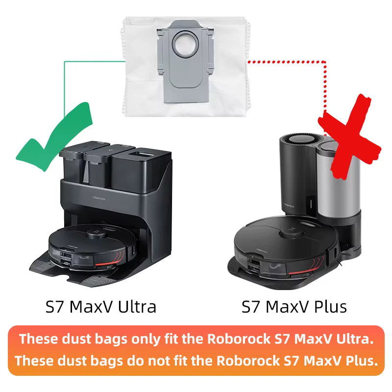 Sac à poussière de remplacement pour aspirateur Roborock S8 + / S8 Pro Ultra / S7 MaxV Ultra / S7 Pr