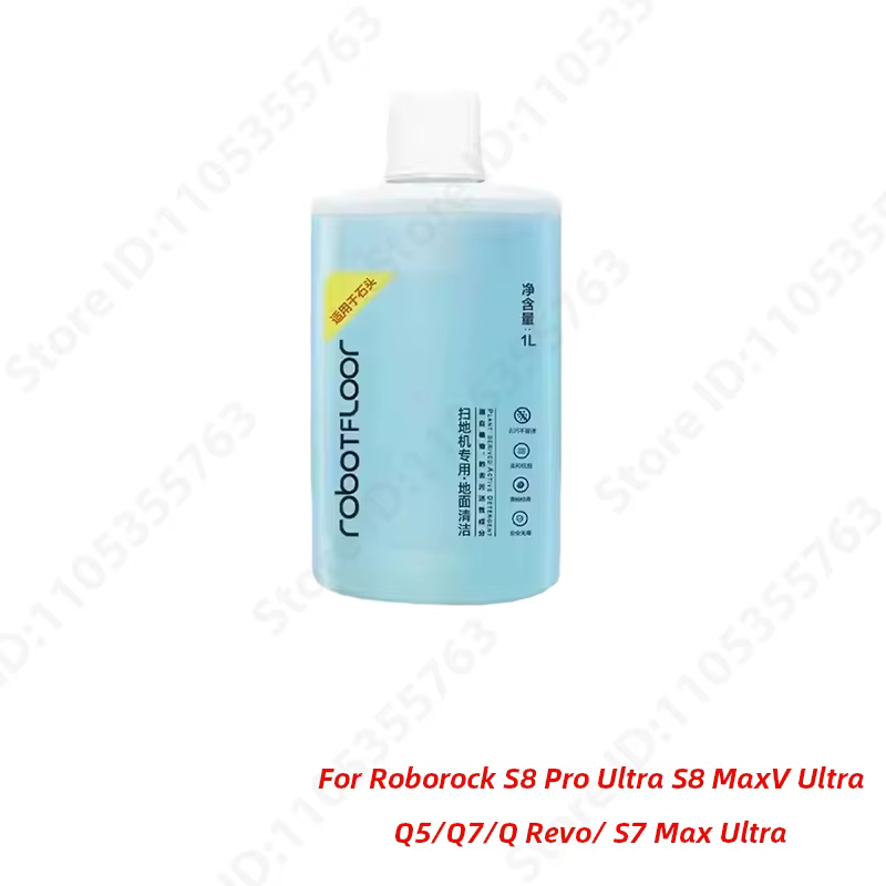 Solution de nettoyage des sols 1L pour aspirateurs Roborock S8 Pro Ultra, S8 MaxV Ultra, S7 MaxV Ult