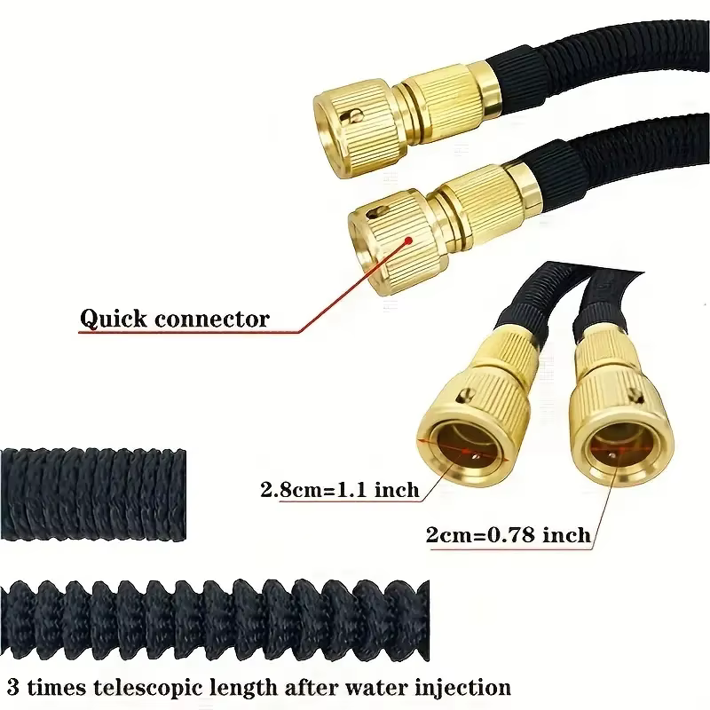 Tuyau d'arrosage Flexible et extensible de haute qualité, buse haute pression, pistolet de nettoyage
