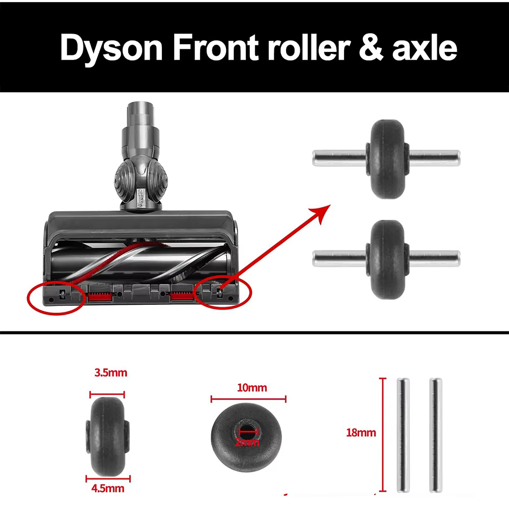 Roues à semelle pour Dyson V6 V7 V8 V10 V11 V15 DC58 DC59 DC62, tête de nettoyage à entraînement Dir