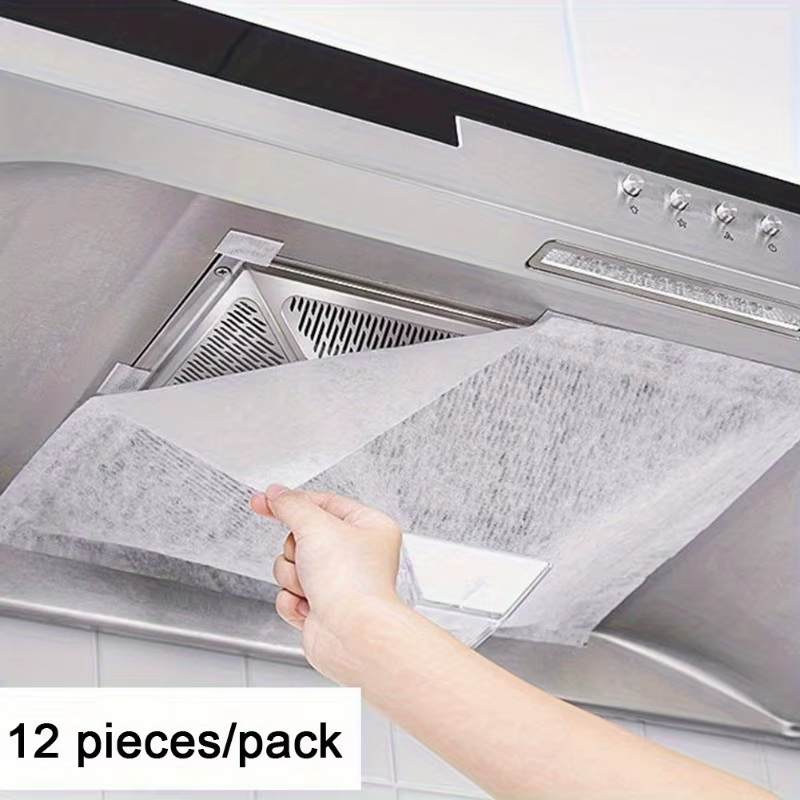 12 pièces jetable hotte filtre à huile papier Non-tissé hotte aspirante ventilateur filtre cuisine h