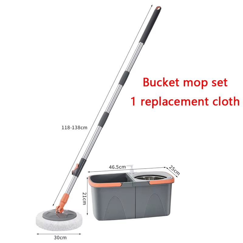 Ensemble de vadrouille double rotative, têtes en microcarence réutilisables, livres de sol à rotatio