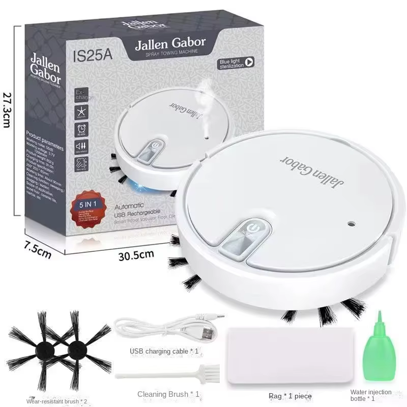 Aspirateur robot intelligent sans fil 5-en-1 multifonctionnel, super silencieux, aspirant, nettoyant