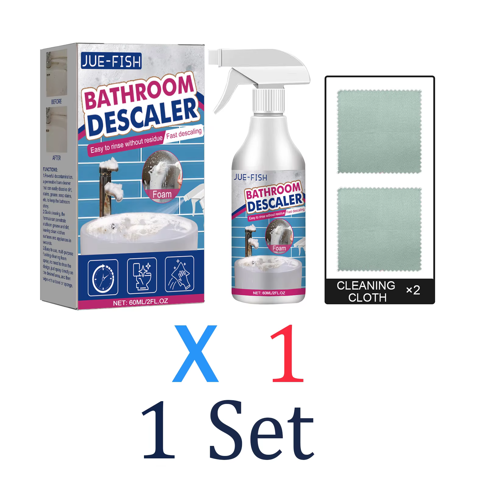 Nettoyant pour vitres de douche, spray mousse pour salle de bain, détartrant, polisseur pour acier i