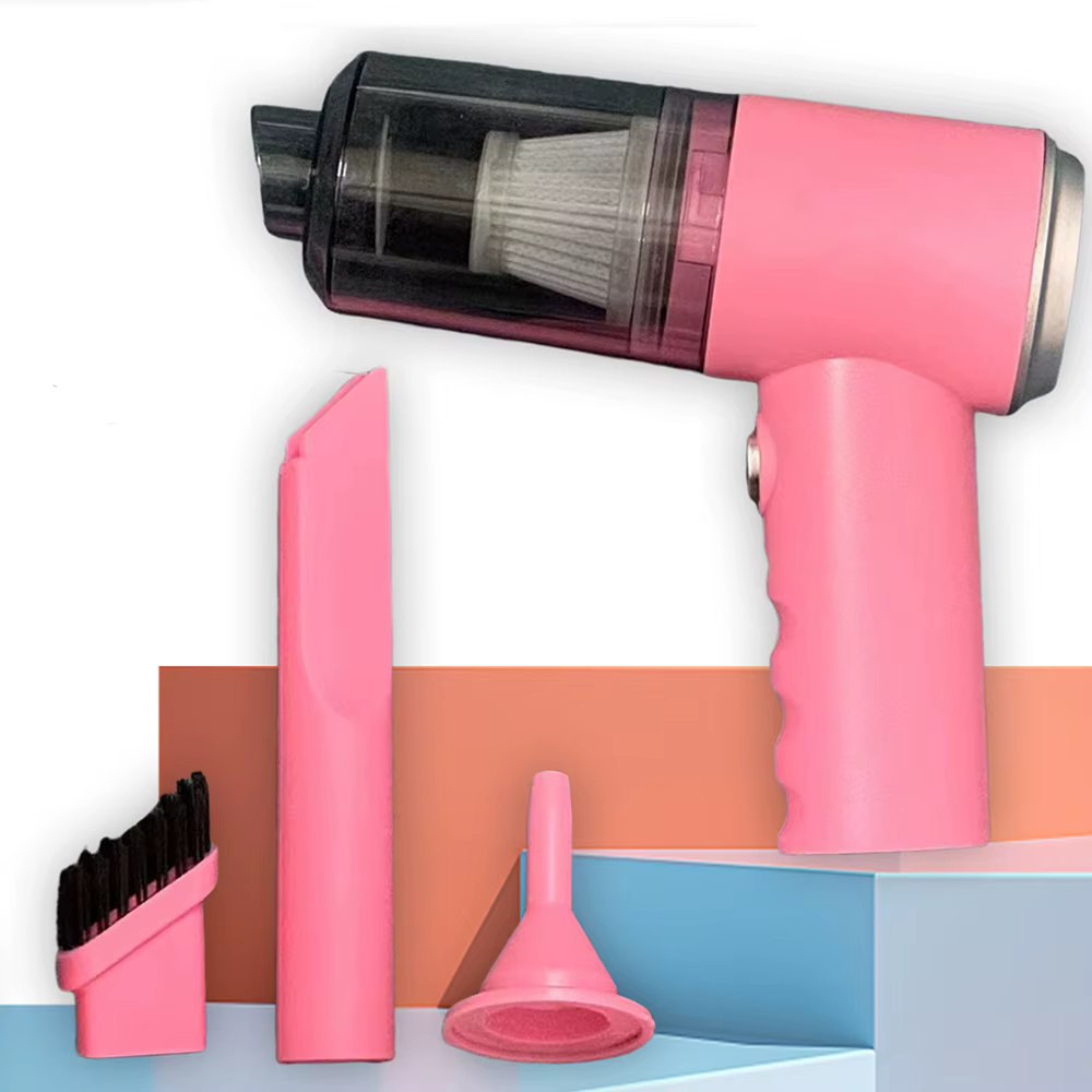 1pc rose 3 en 1 intégré aspiration et soufflage combinaison aspirateur USB charge petite voiture mén