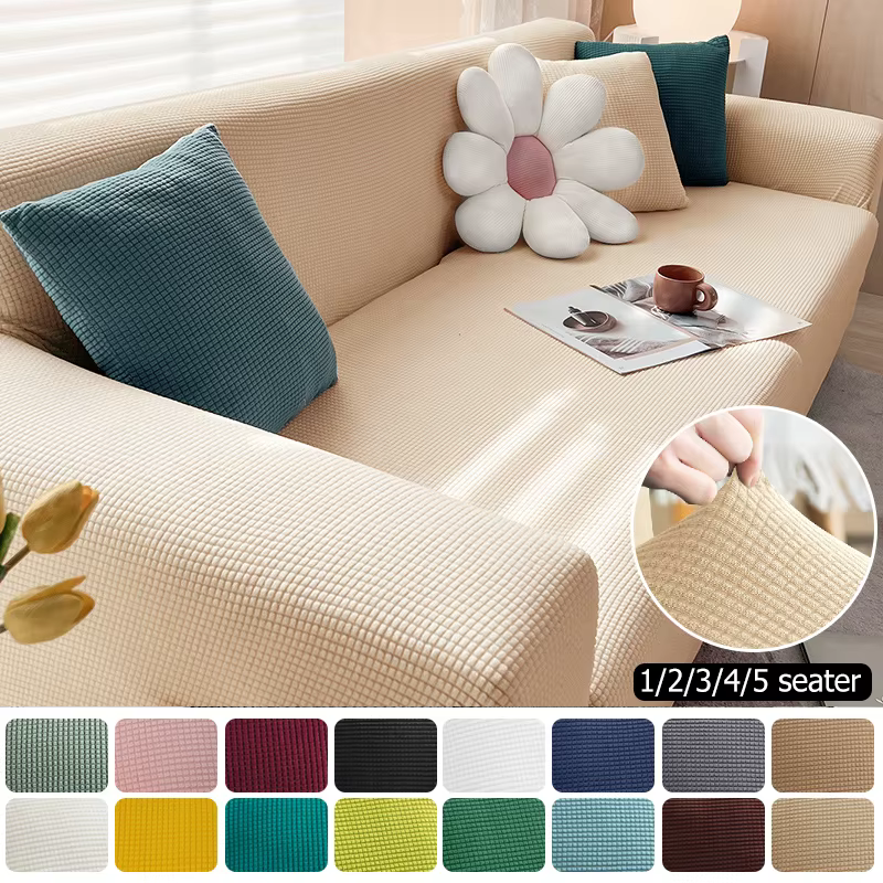 Housse de canapé élastique pour salon maison Jacquard housse extensible housses de canapé d'angle 1/